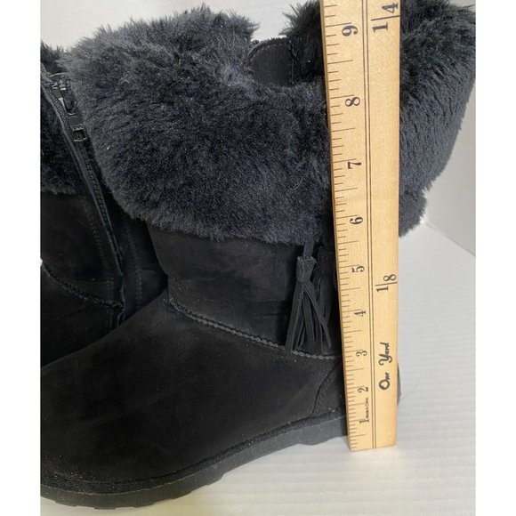 Makalu Womens Suede Boots with Side Zip and Fur Trim Size 5M Outdoor Streetwear - Picture 7 of 9